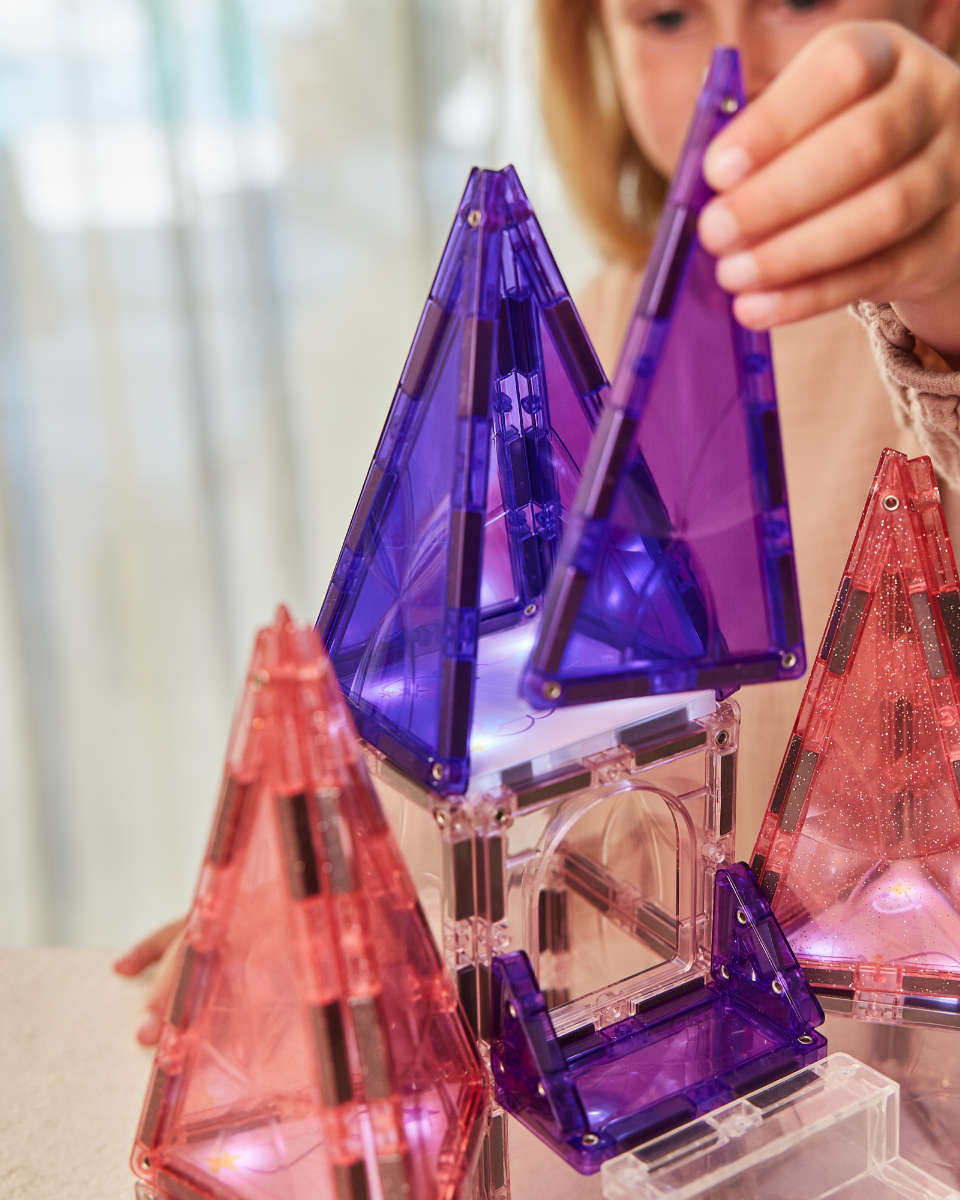 Cleverclixx Princess Palace Pack Magnetische Bouwblokken met Licht, 38 Delig