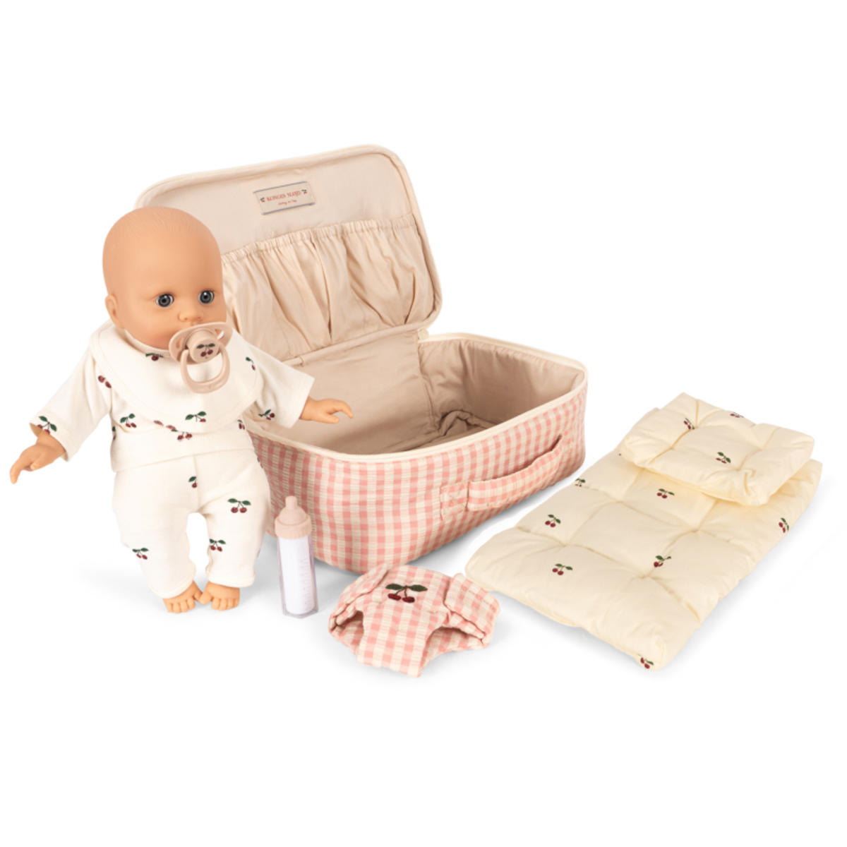 Konges Sløjd Poppenverzorgingsset in Koffer – met Babypop & Accessoires