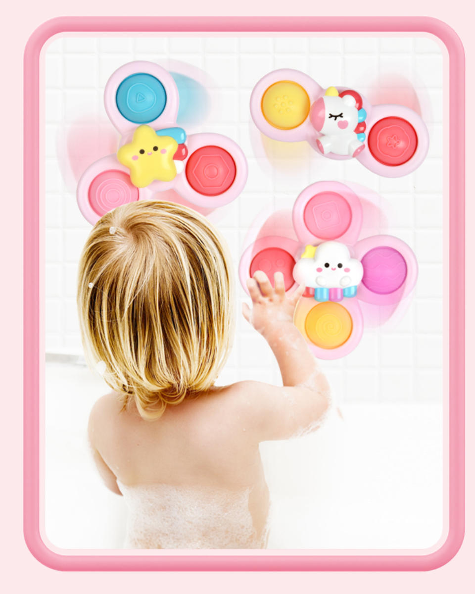 Fresh Kid Sensorische Spinners met Zuignappen – Set van 3