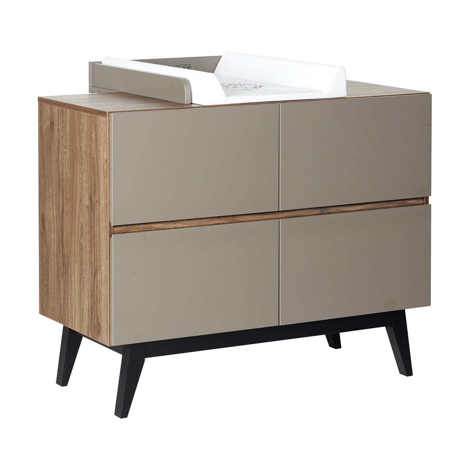 Quax Trendy aankleedkussen voor commode in grijs - schuine aanzicht