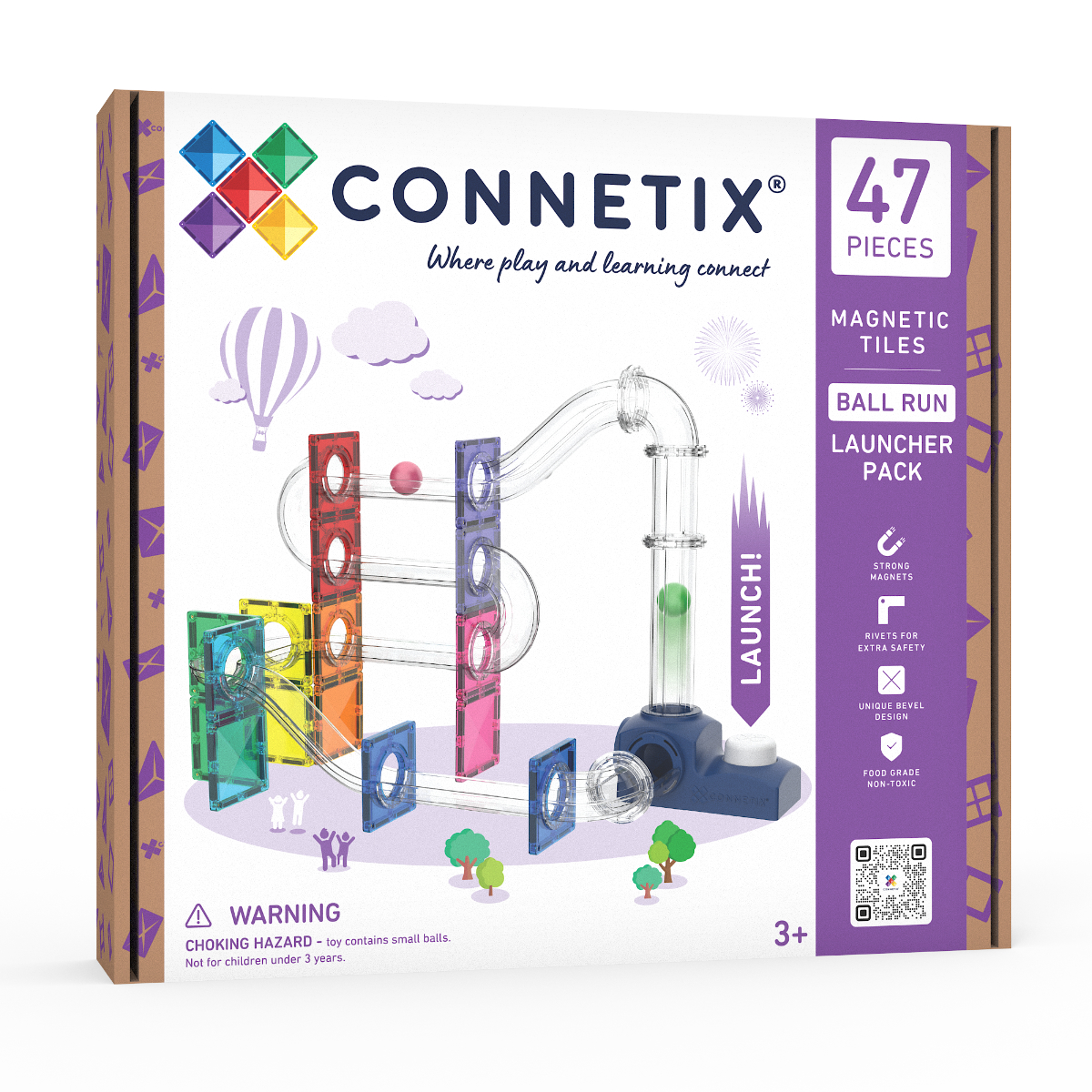 Connetix Magnetische Bouwtegels Ball Run Launcher Pack - 47-delig