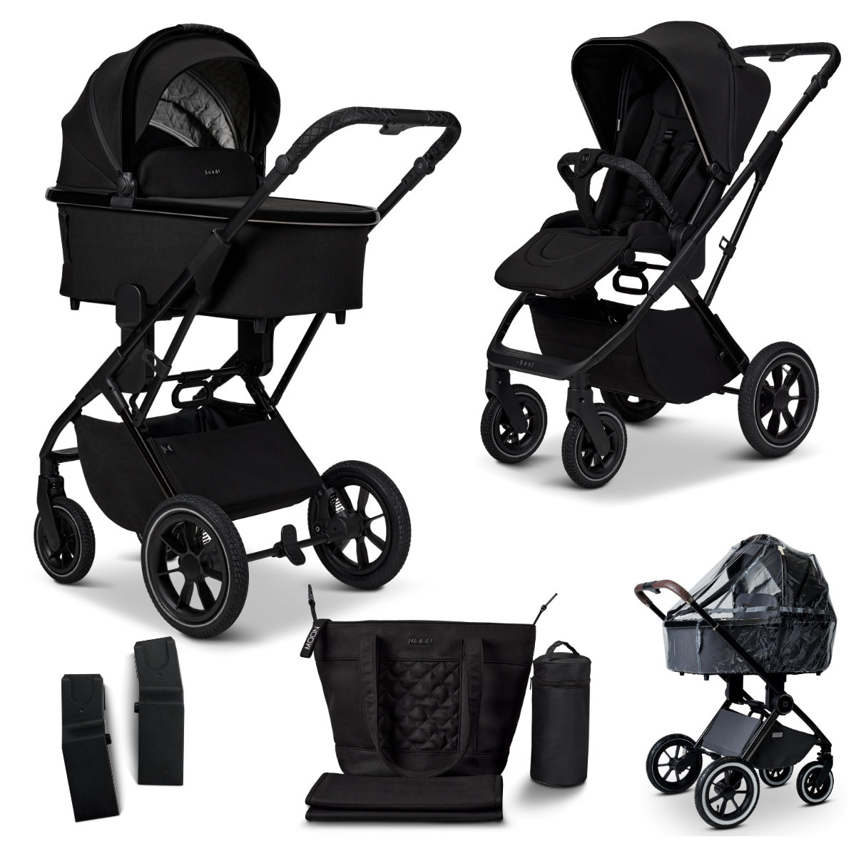 Moon PIU Kinderwagen Set 3 in 1 inclusief Accessoires