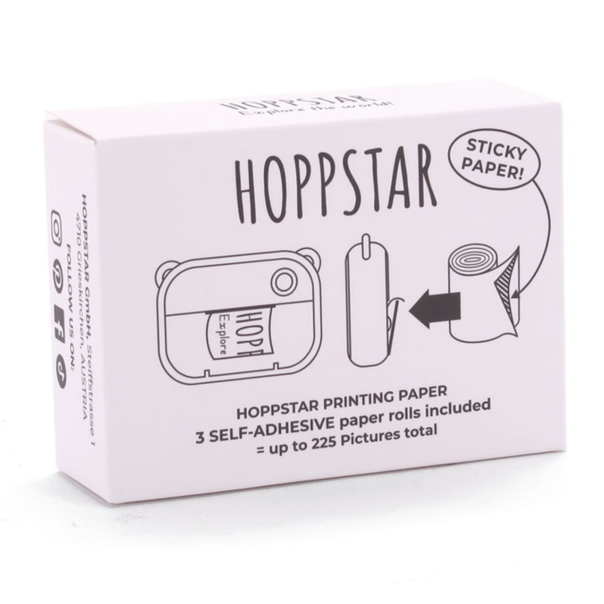 Hoppstar Zelfklevende Papierrollen 3-Pack Navulling - Wit