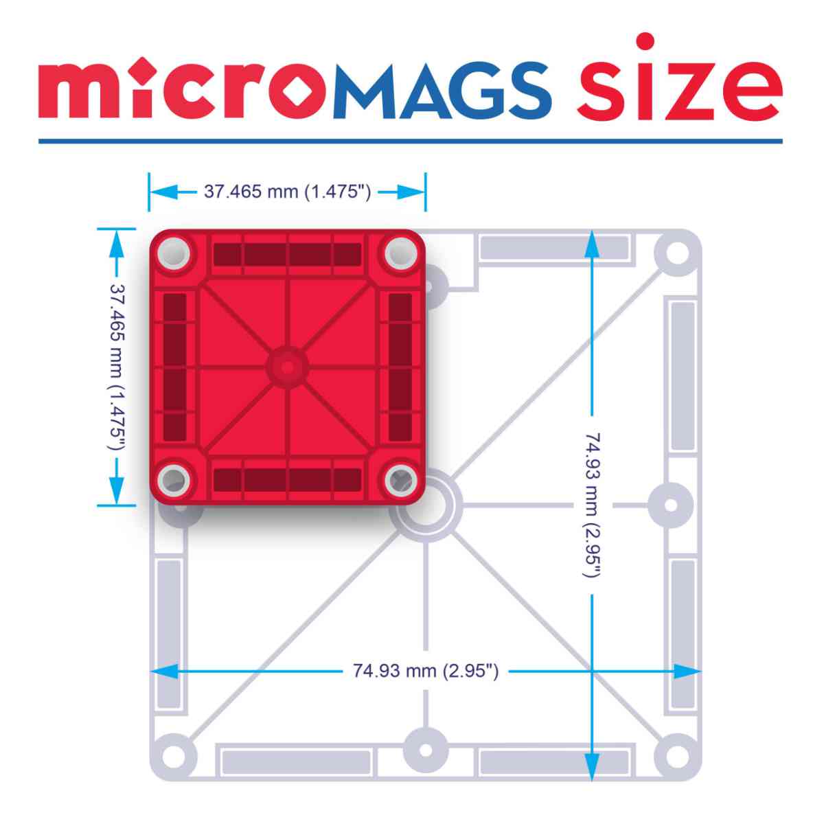 MAGNA-TILES microMAGS LEARN Letters