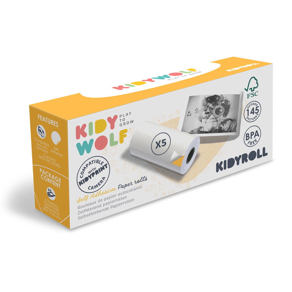 Kidywolf Kidyroll – Thermische Papierrollen voor Kidyprint