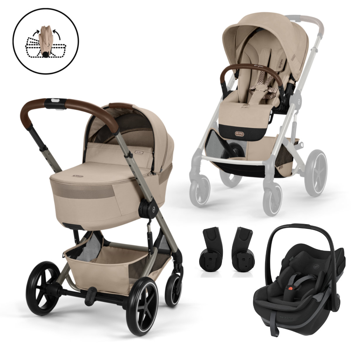 Cybex Balios S Lux 2-in-1 Kinderwagen inkl. Maxi Cosi Pebble Slide