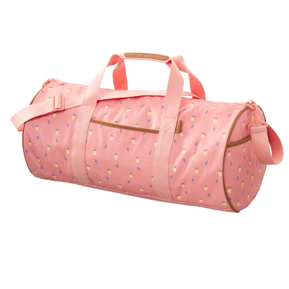 Roze sporttas met patroon - schuine aanzicht