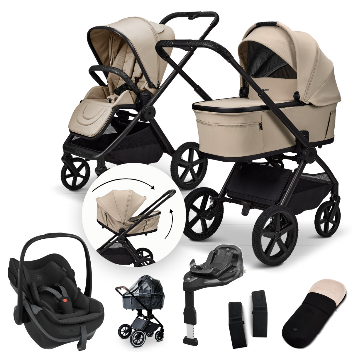 Moon Gio Fold All-in-One Kinderwagenset incl. Autostoel & ISOFIX Base