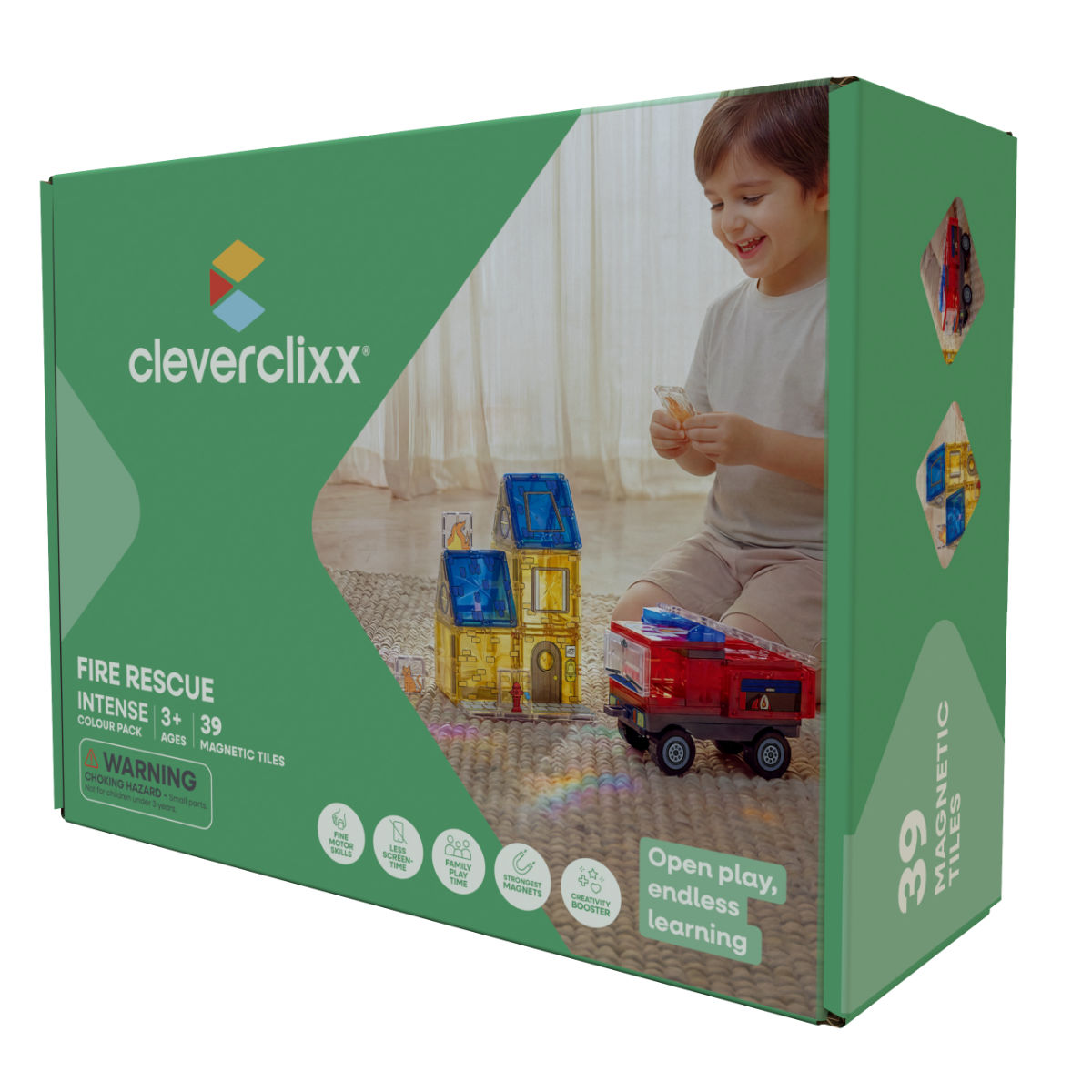 Cleverclixx Brandweer Magnetische Bouwset – 39-delig