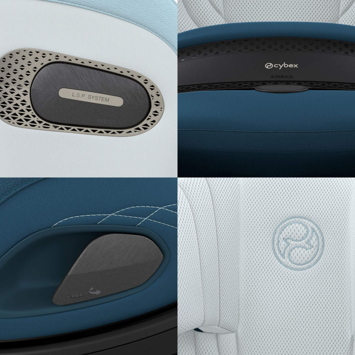 Cybex Anoris Si Airbag i-Size Autostoel (15 Maanden–7 Jaar) met Geïntegreerde ISOFIX-base