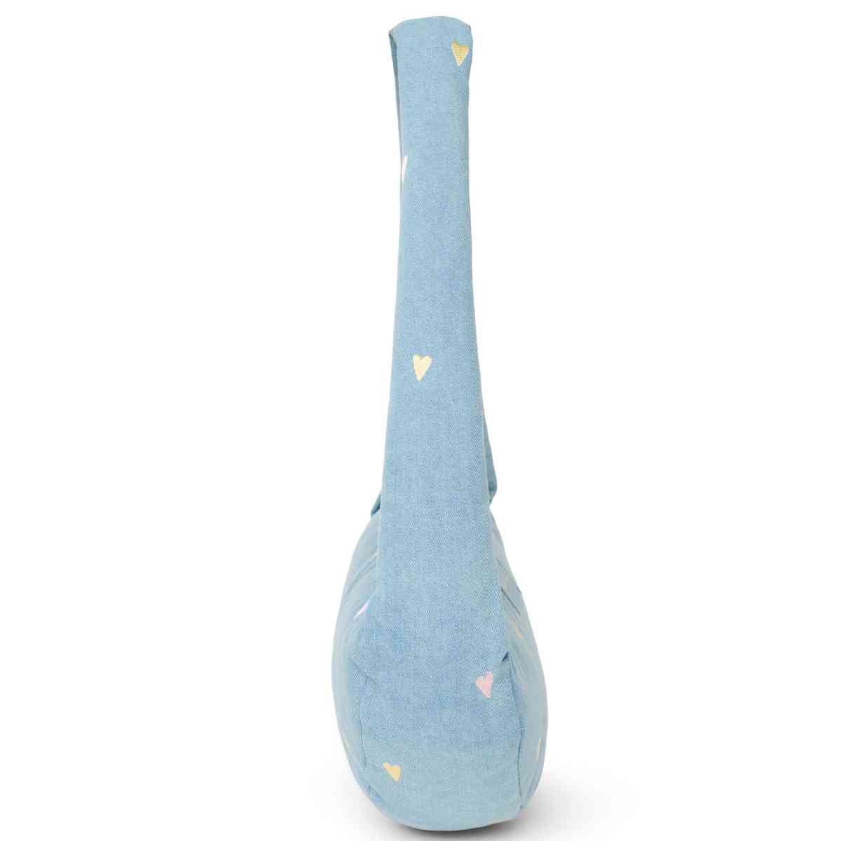 Pluchen Zwaan in Blauw met Hartjespatroon - Achteraanzicht