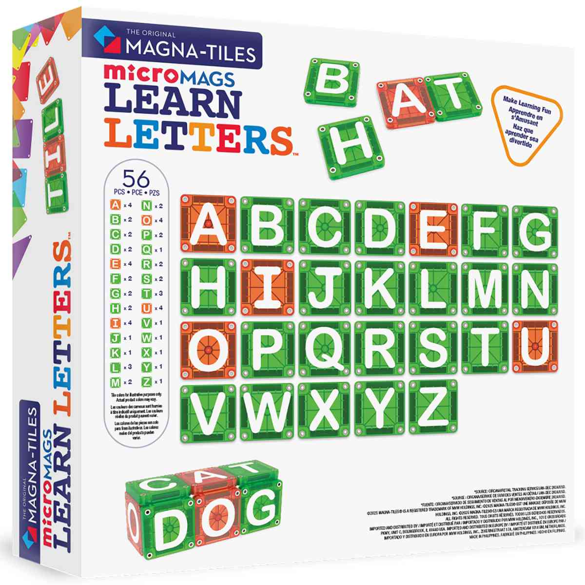 MAGNA-TILES microMAGS LEARN Letters
