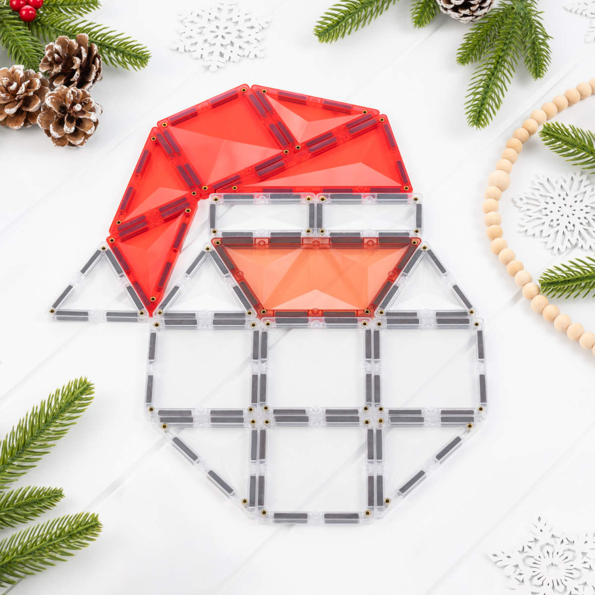 Connetix Magnetische Bouwtegels Kerstmanset – 17-delig