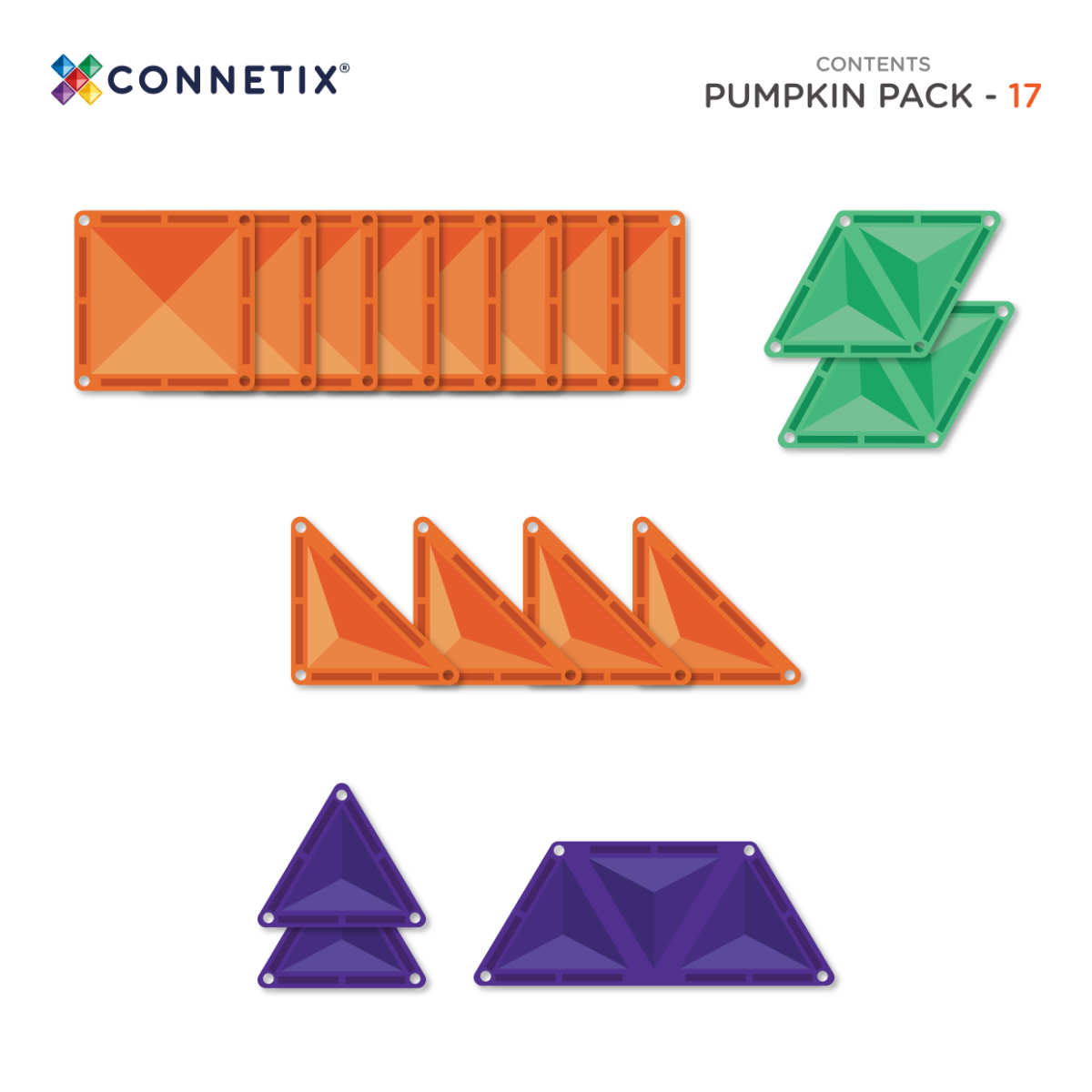 Connetix Magnetische Bouwblokken Halloween Pumpkin Pack – 17 Delig