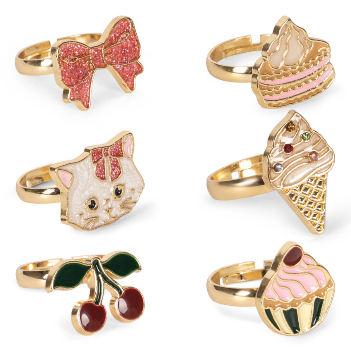 Konges Sløjd Kitty Sweets Kinder-Ringset – 6er-Pack