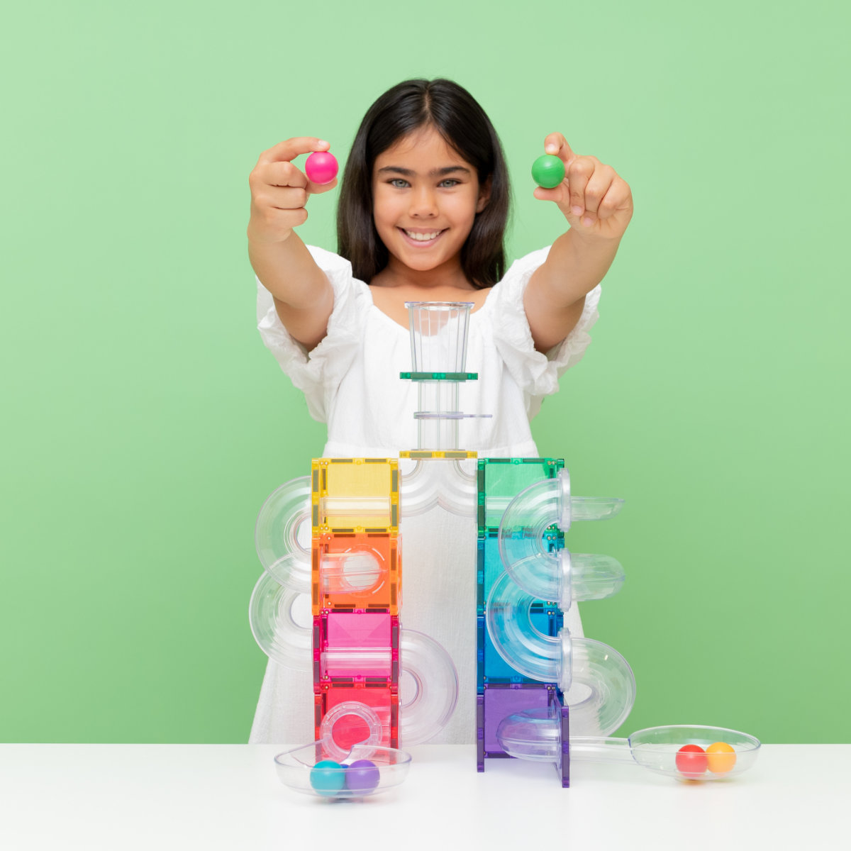Connetix Magnetische Bouwblokken Bright Creative Ball Run Bundel – 218 Delig