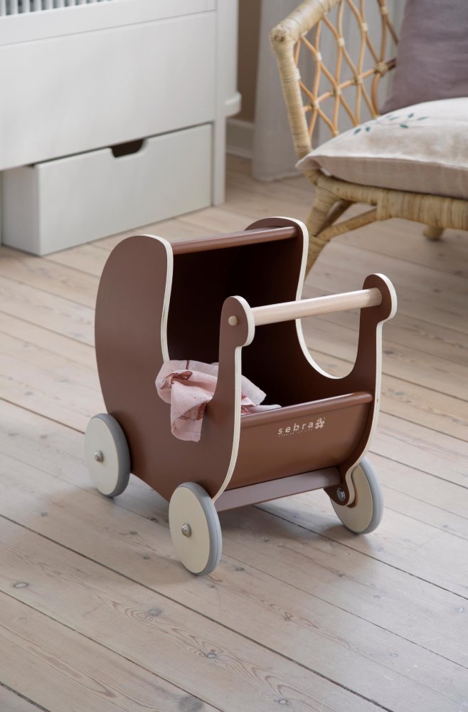 Sebra houten poppenwagen