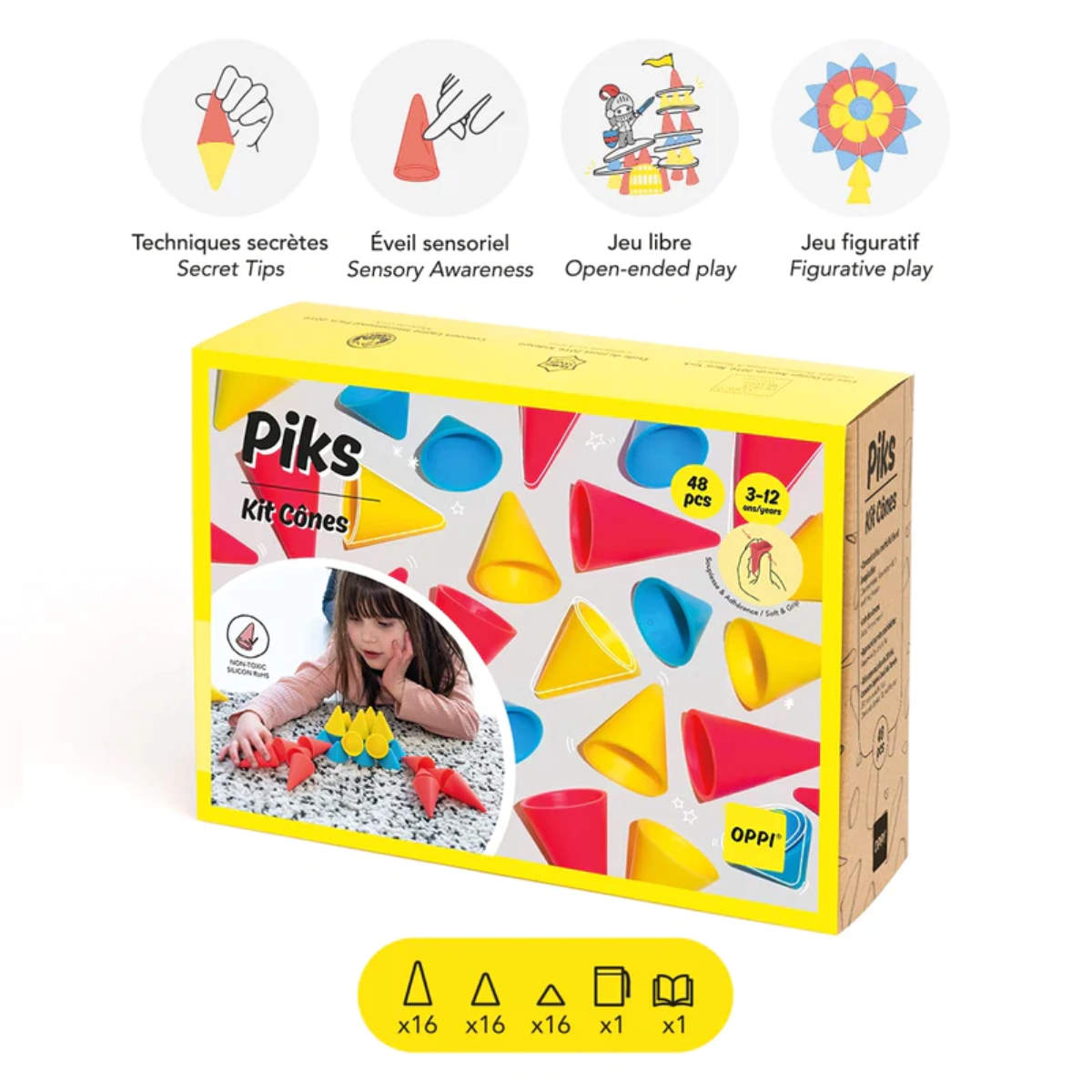 OPPI Piks Bouw- en Balansspel - 48 Stukken - Kegel Kit