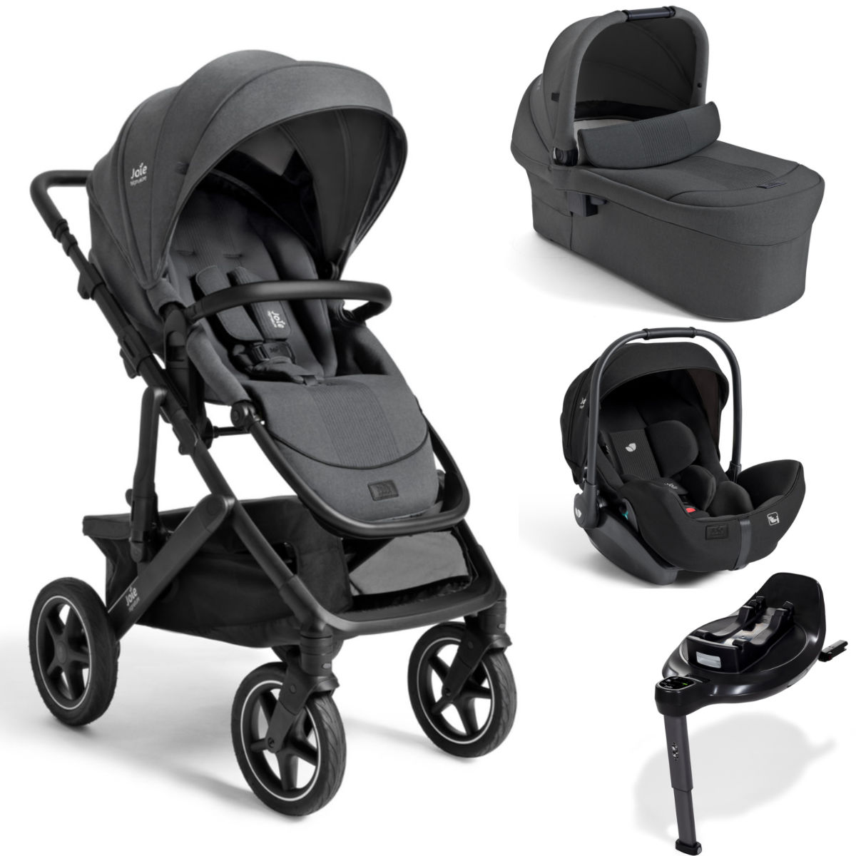 Joie Signature Vinca 4-in-1 Kinderwagen Set incl. i-Level Pro i-Size Autostoeltje & i-Base Encore