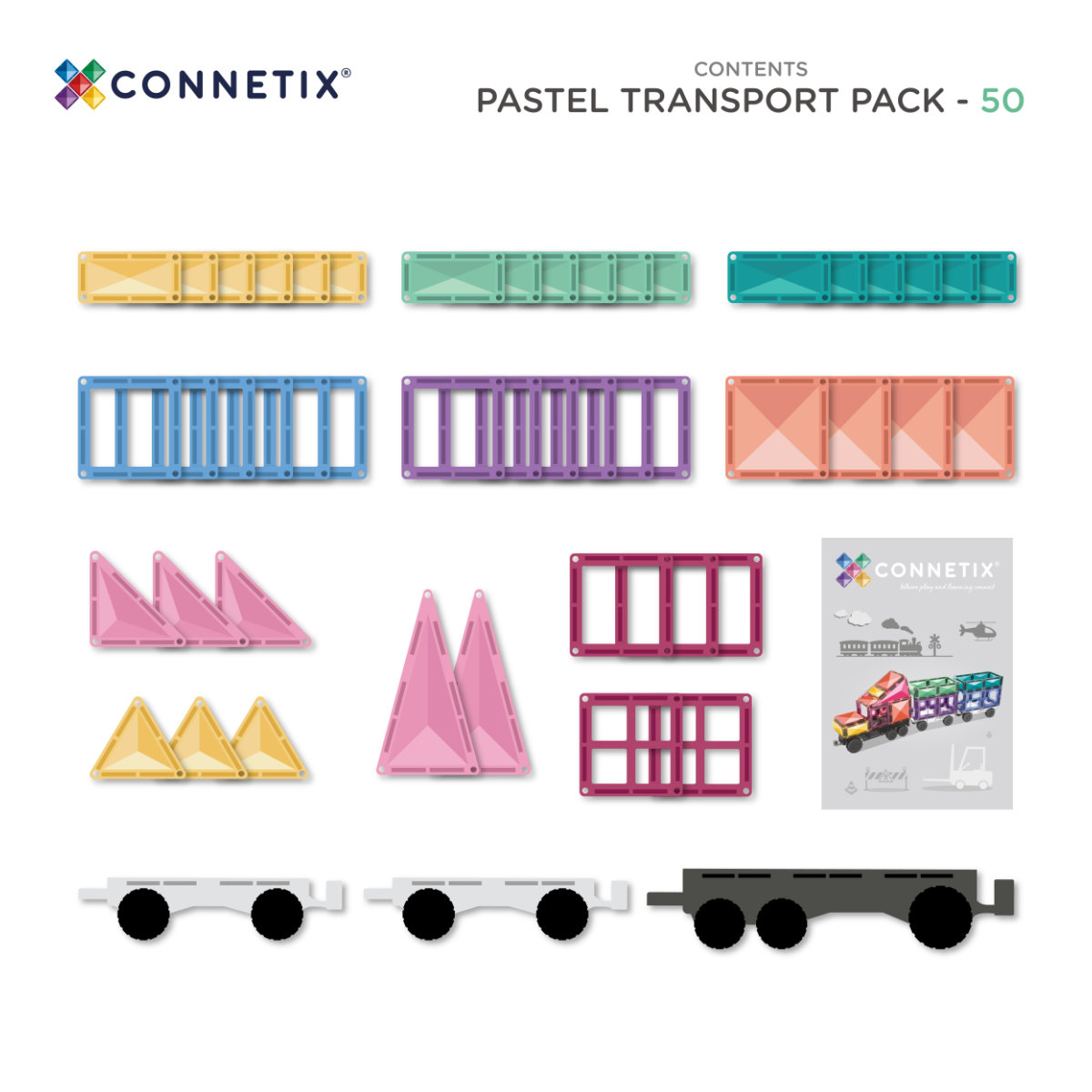 Connetix Magnetische Bouwblokken Pastel Creative Transport Bundel – 154 Delig
