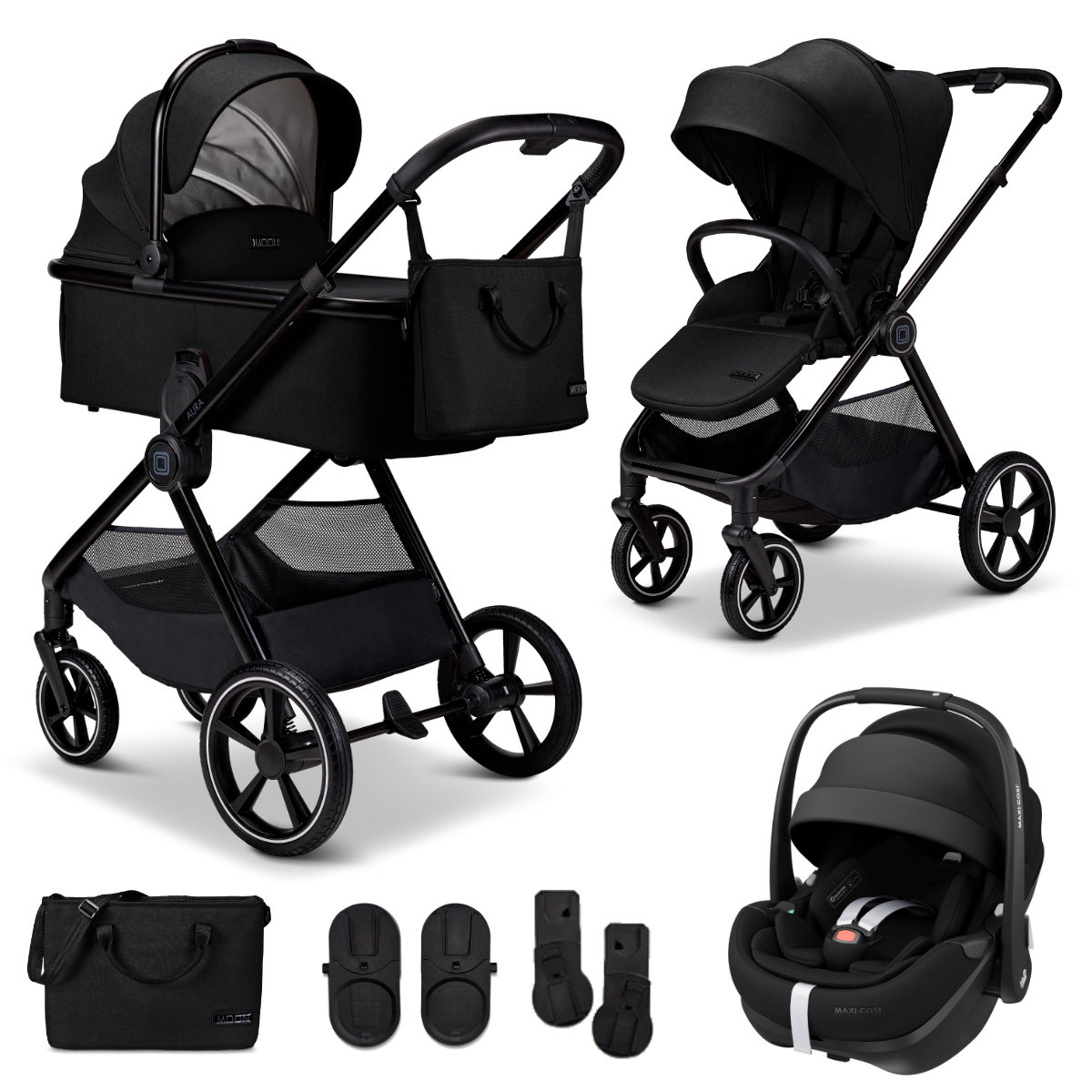Moon Aura Kinderwagen Set 3 in 1 inclusief Maxi Cosi Pebble 360 Pro² Babystoeltje 2026
