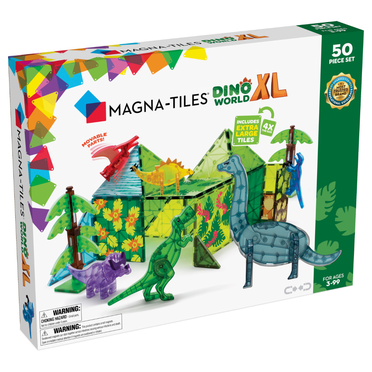 Magna-Tiles Dino Wereld XL – 50 Stukken