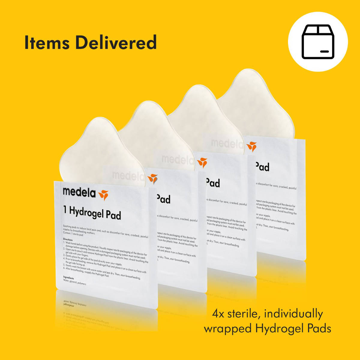 Medela Hydrogel Pads 4 Stks in Wit - Schuine Aanblik