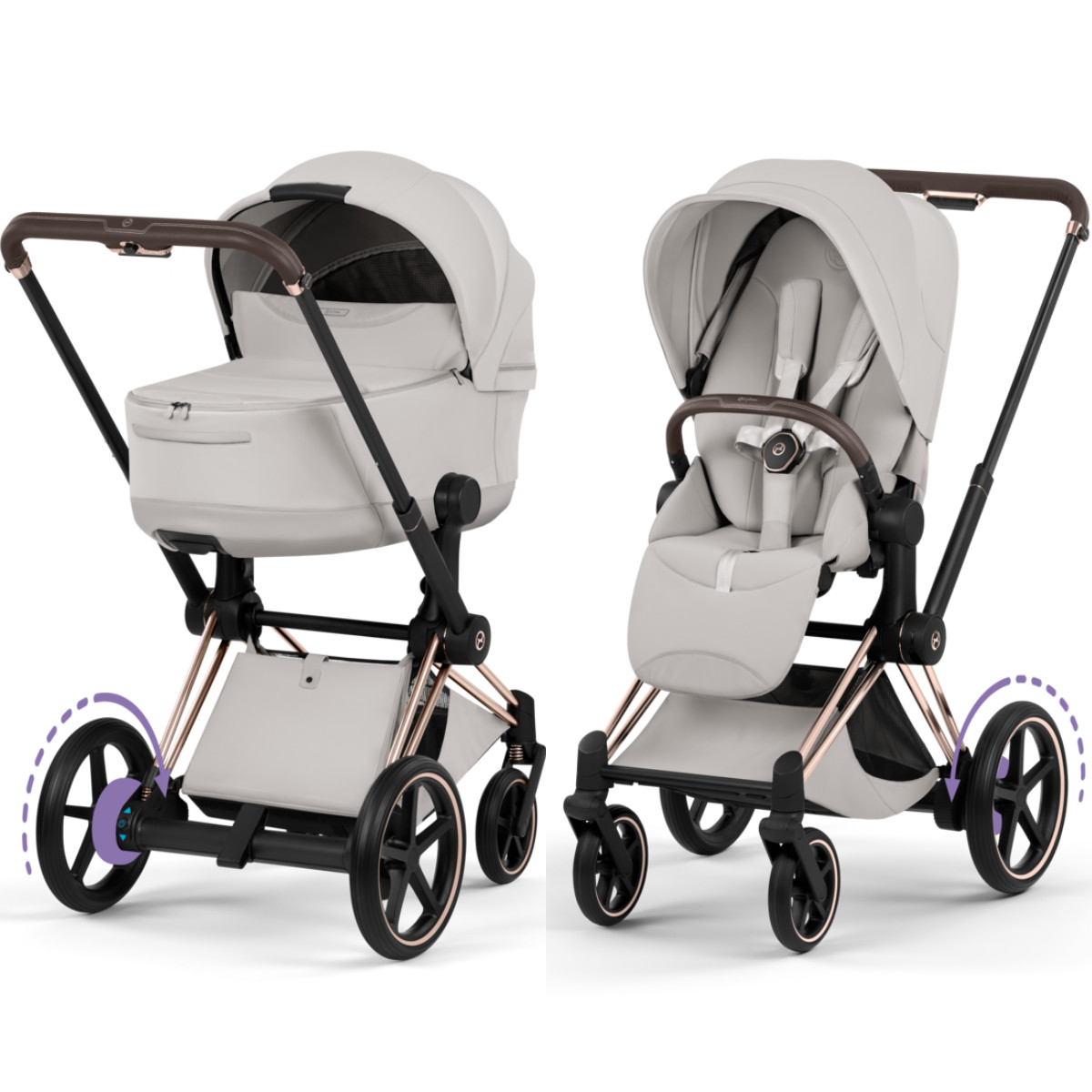 Cybex E-Priam 5 Style Kinderwagen Set 3 in 1 incl. Cloud T i-Size Autostoel
