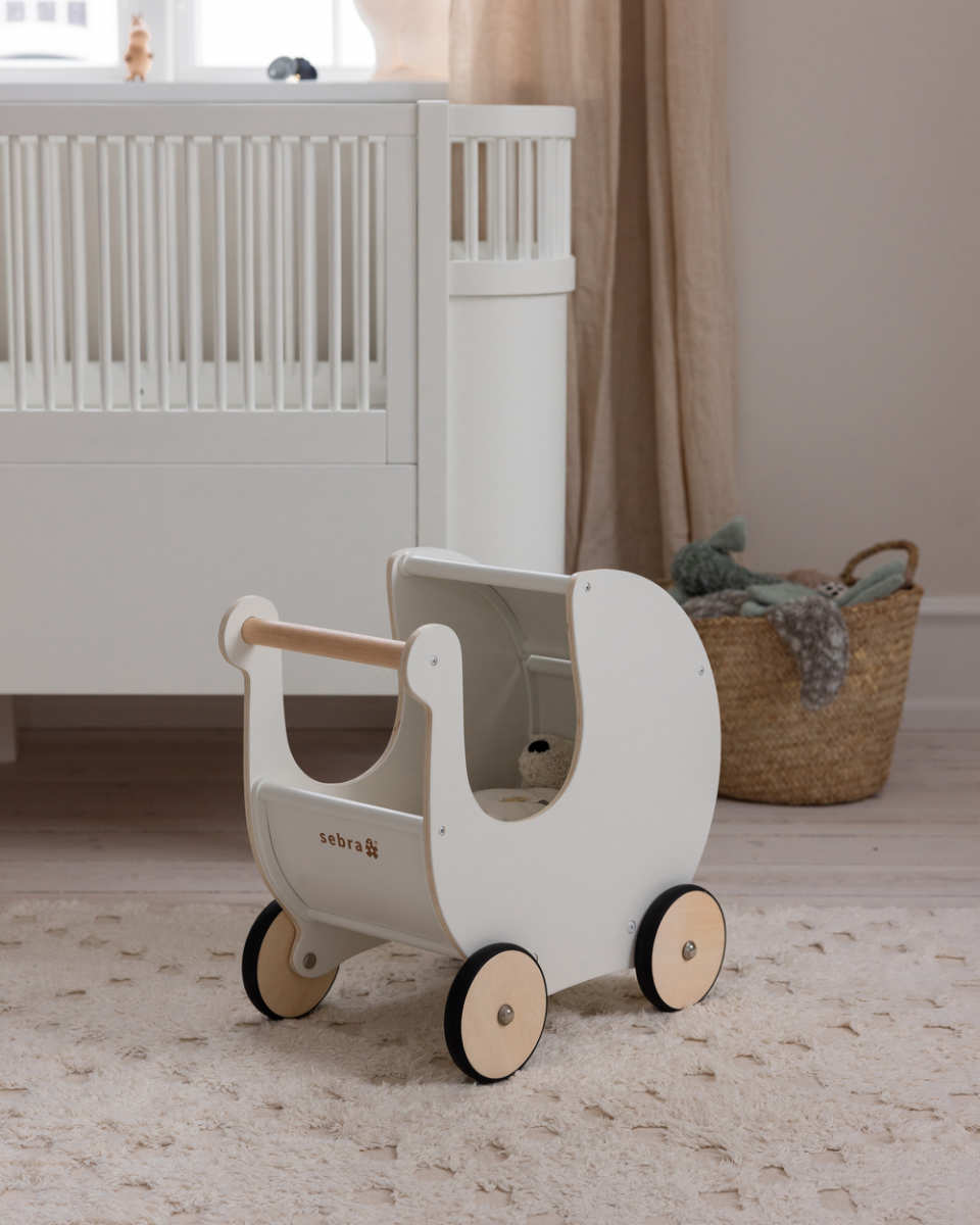 Sebra houten poppenwagen