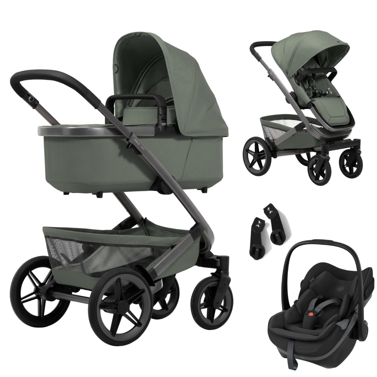 Joolz Geo 5 Kinderwagen in Groen - Schuine Aanblik