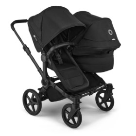 Bugaboo Donkey 6 Tweelingwagen in Zwart - Schuine Aanblik