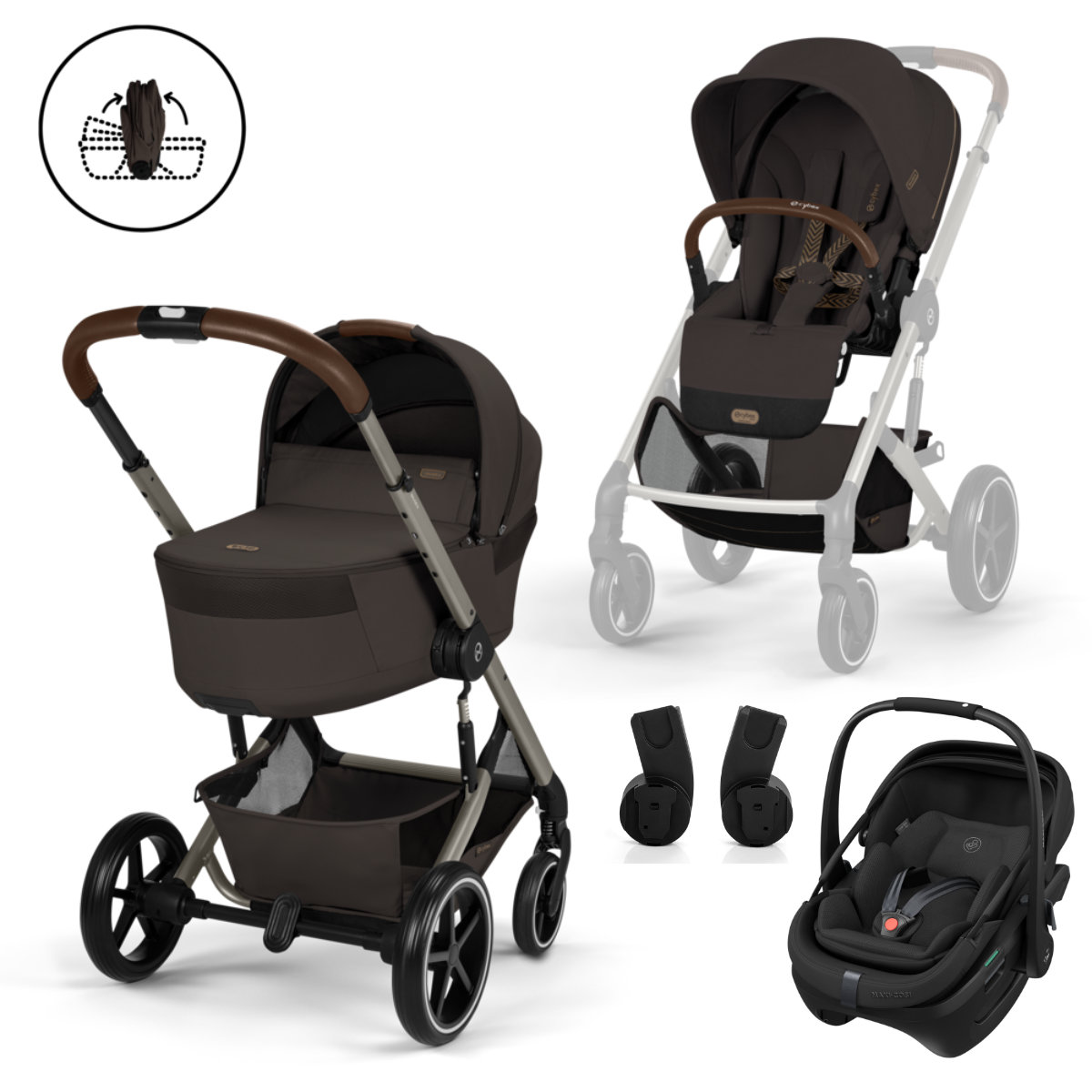 Cybex Balios S Lux 2-in-1 Kinderwagen inkl. Maxi Cosi Coral Slide
