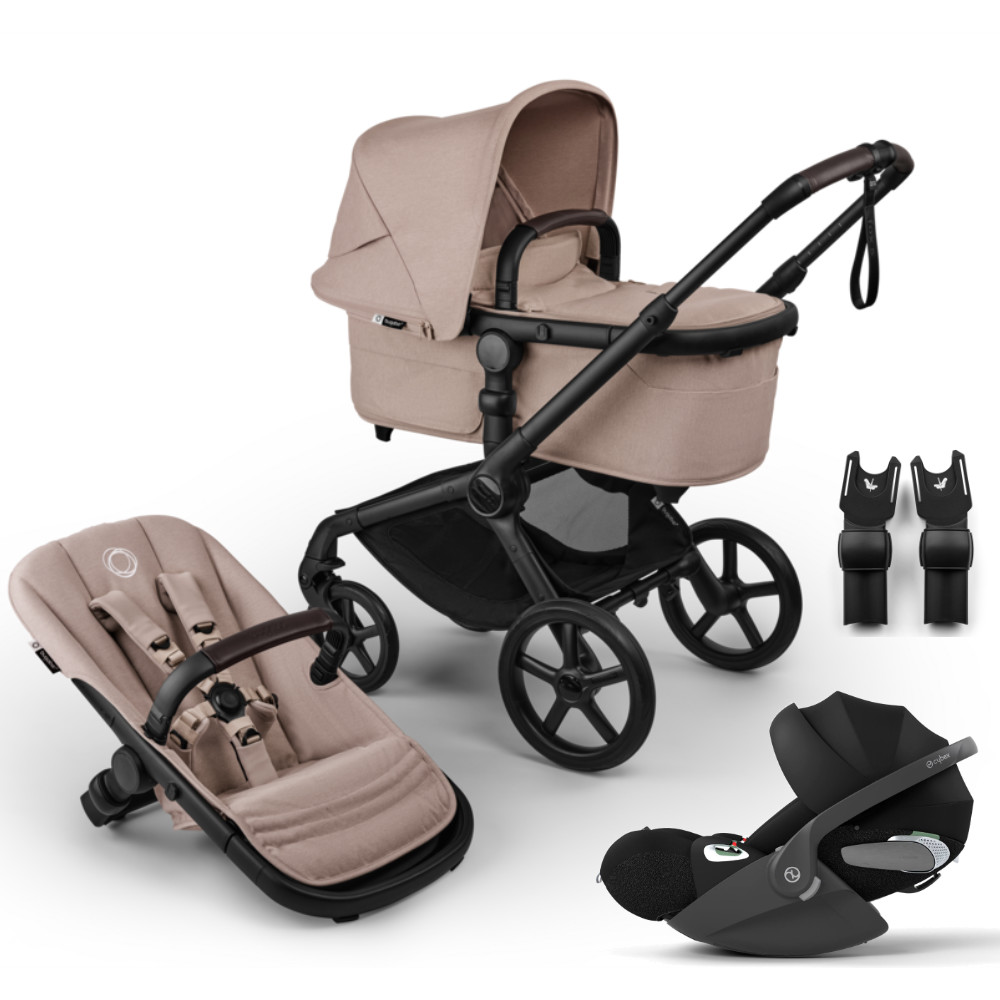 Bugaboo Kinderwagen Set in Beige - schuine weergave