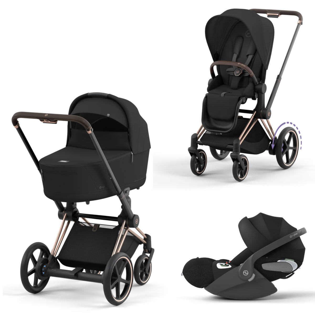 Cybex E-Priam Kinderwagenset 3 in 1 incl. Cybex Cloud T Autostoeltje