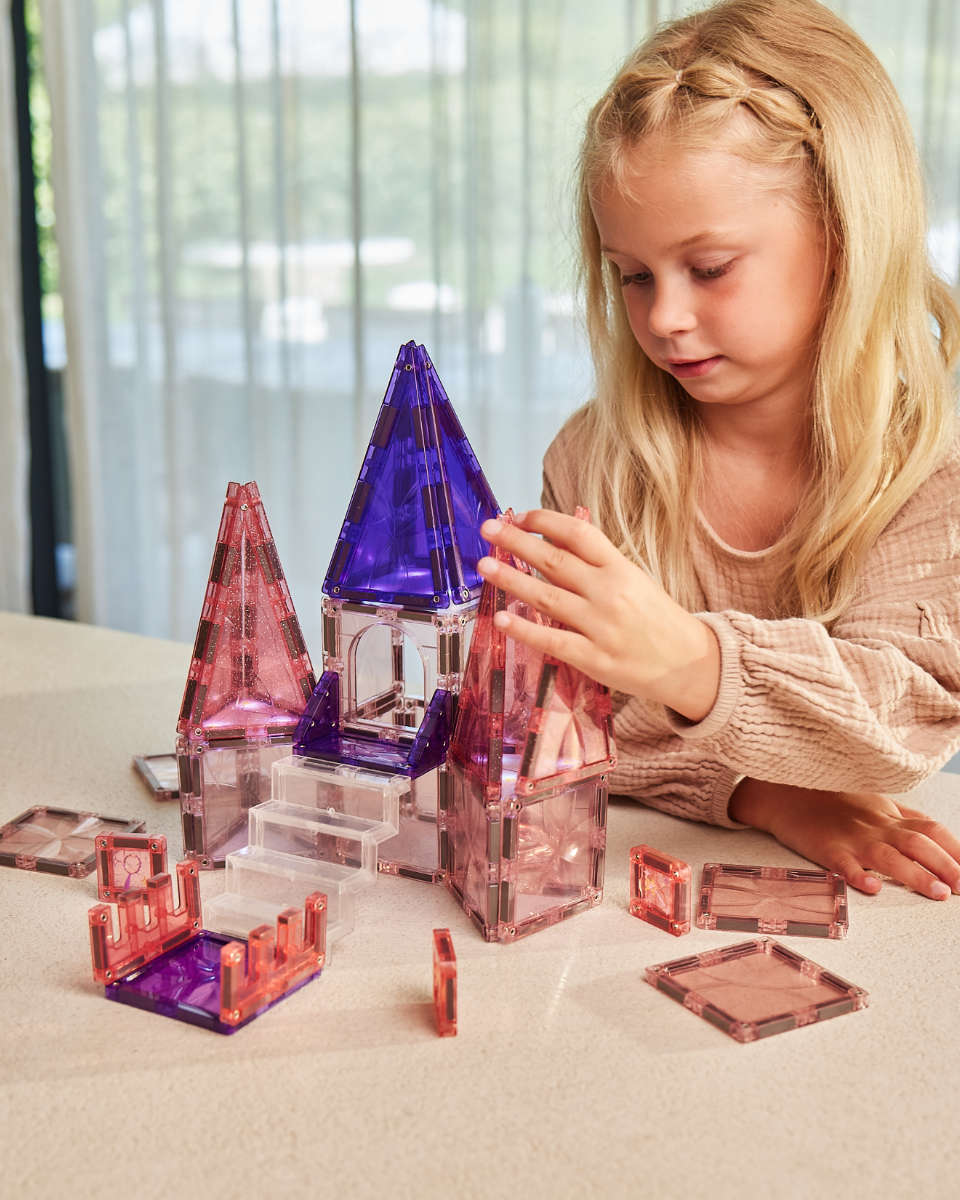 Cleverclixx Princess Palace Pack Magnetische Bouwblokken met Licht, 38 Delig