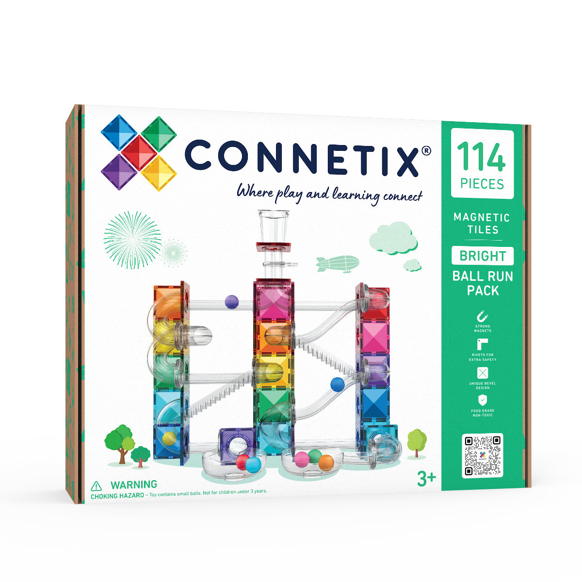 Connetix Magnetische Bouwblokken Bright Creative Ball Run Bundel – 218 Delig