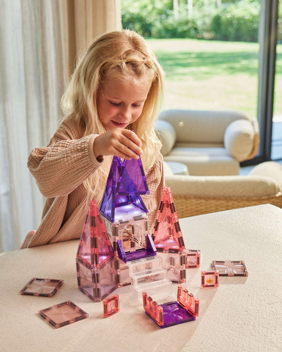 Cleverclixx Princess Palace Pack Magnetische Bouwblokken met Licht, 38 Delig