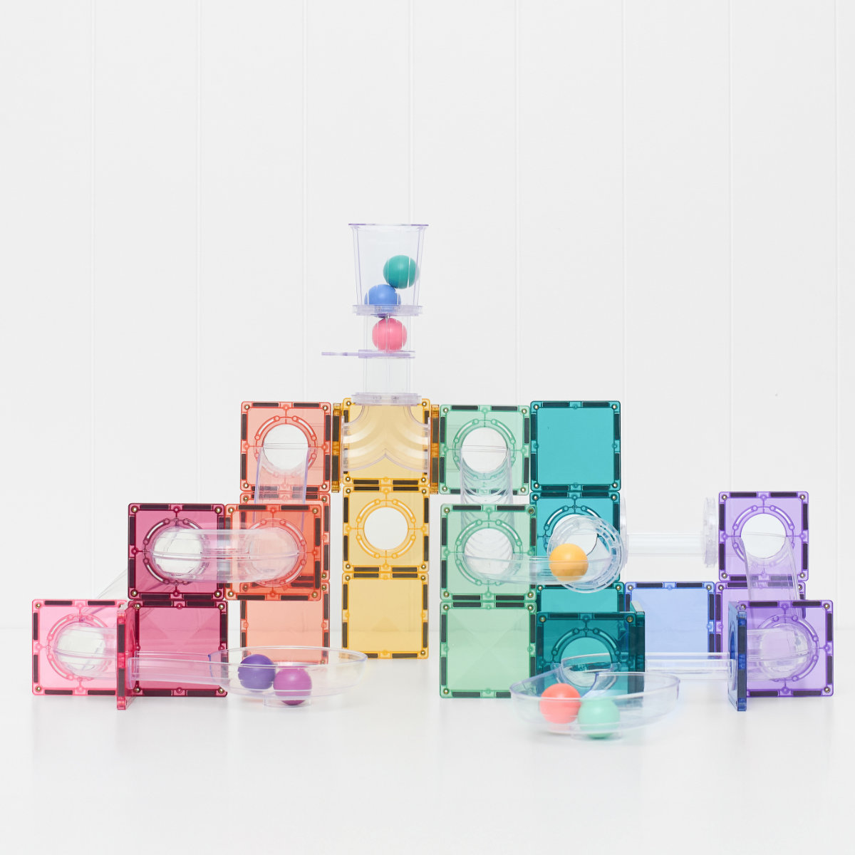 Connetix Magnetische Bouwblokken Pastel Creative Ball Run Bundel – 218 Delig