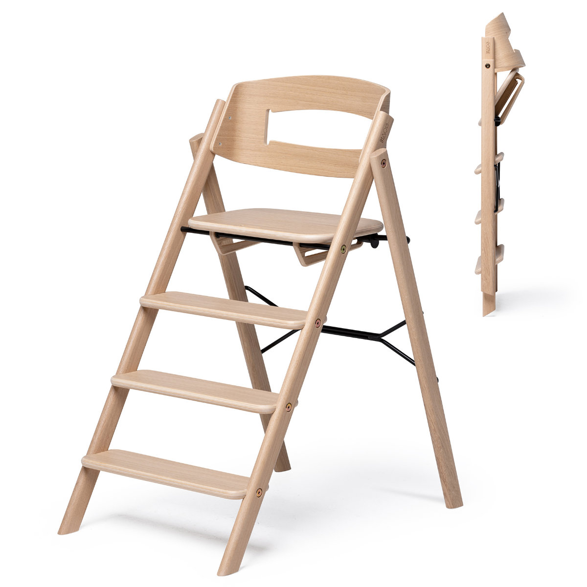 KAOS Klapp kinderstoel van hout, opvouwbaar