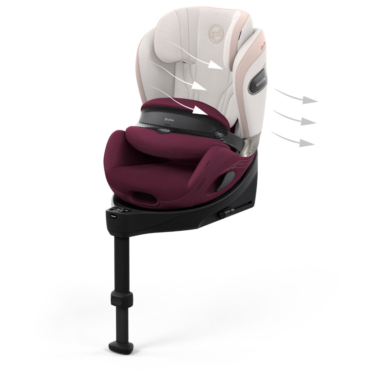 Cybex Anoris Si Airbag i-Size Autostoel (15 Maanden–7 Jaar) met Geïntegreerde ISOFIX-base