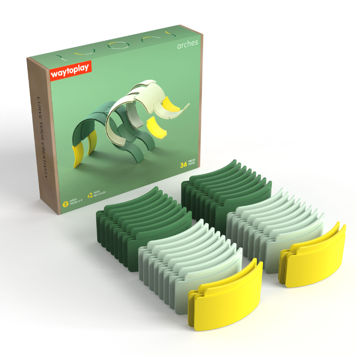 Waytoplay Arches – Creatieve Bouw- & Straatuitbreidingsset (Starter 18 | Creator 36 | Builder 54)