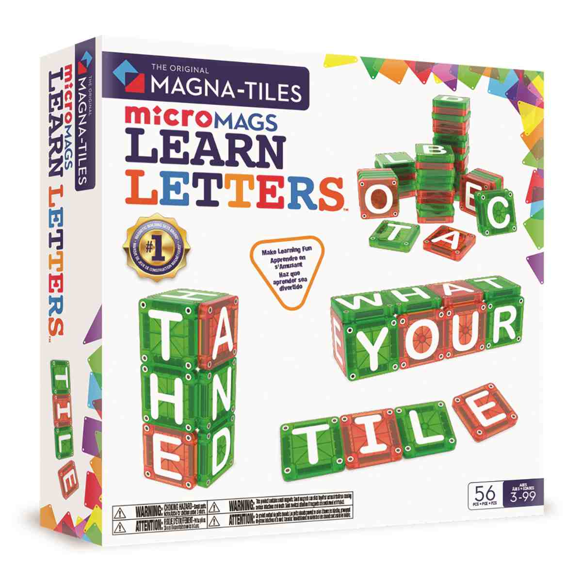 MAGNA-TILES microMAGS LEARN Letters