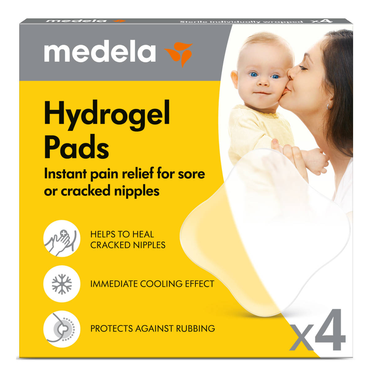 Medela Hydrogel Pads 4 Stk. 101046675 Geel - Vooraanzicht