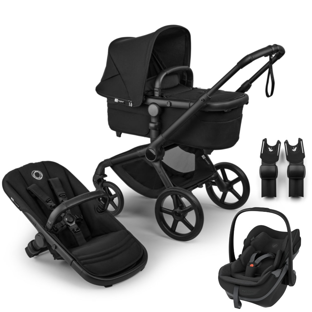 Bugaboo Fox 5 Renew Kinderwagen Set in Zwart - Schuinzicht
