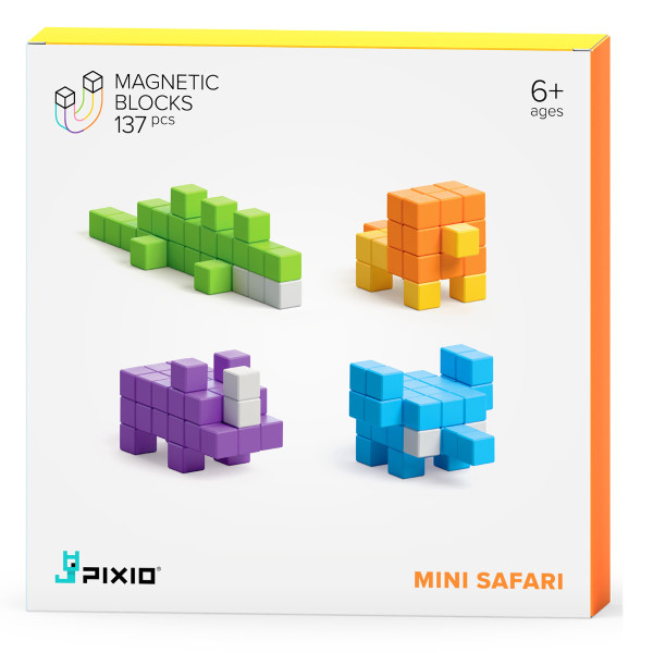 PIXIO Magnetische Bouwstenen Mini Safari 137 stuks