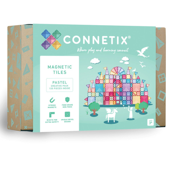 Connetix Magnetische Bouwstenen Pastel - 120 Stuks - Creatief Pakket