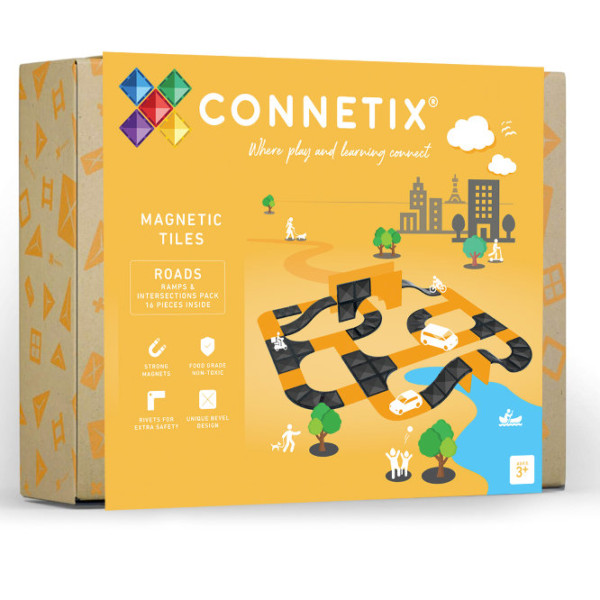 Connetix Magnetische Bouwblokken Hellingen & Kruispunten Set - 16 Stukken