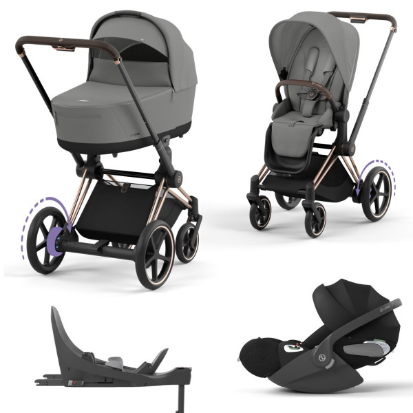 Cybex E-Priam Kinderwagenset 4 in 1 incl. Cybex Cloud T en Base T i-Size