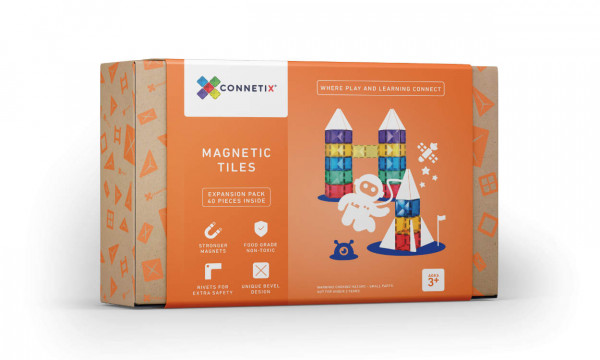 Connetix Magnetische Bouwsteenset - Regenboog vierkantjes - 40 stuks