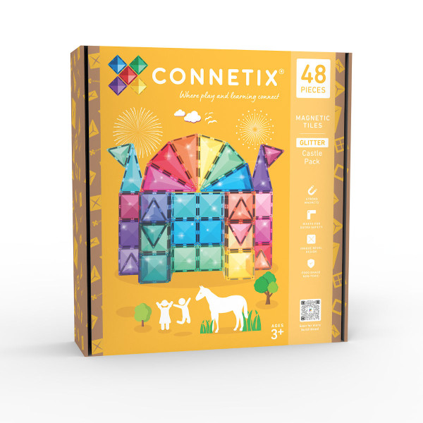 Connetix Magnetische Bouwstenen Castle Glitter Pack – 48-delig